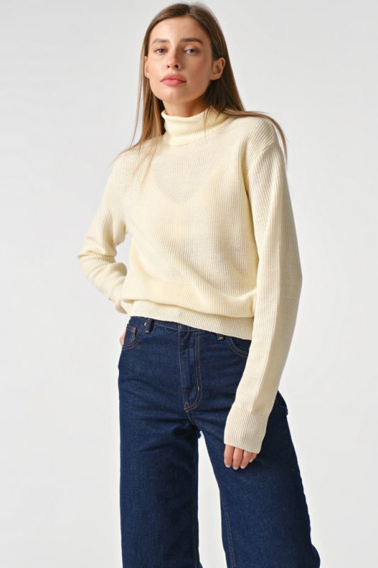 Cream cotton loose knit sweater