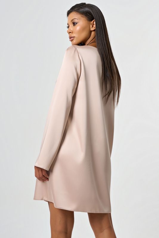 Light beige dress with satin sleeve