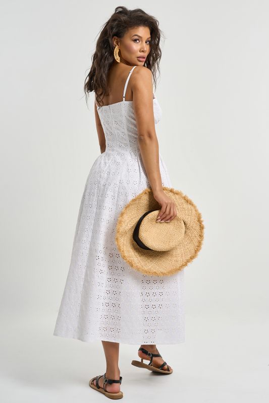 Summer sundress with imitation lace white