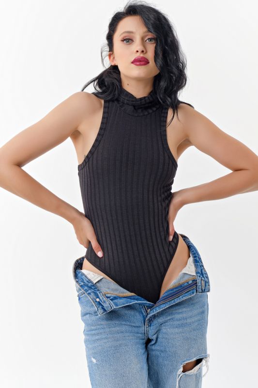 Black knitted bodysuit