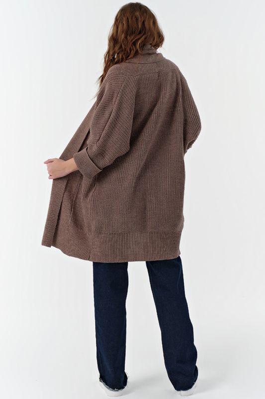 Cardigan knitted voluminous melange melange walnut