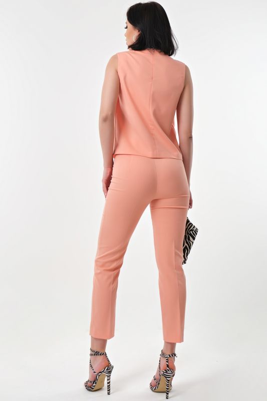 Summer pant suit with top peach