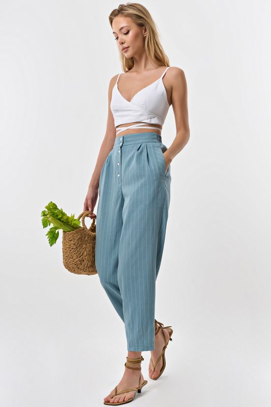 100% cotton banana pants blue