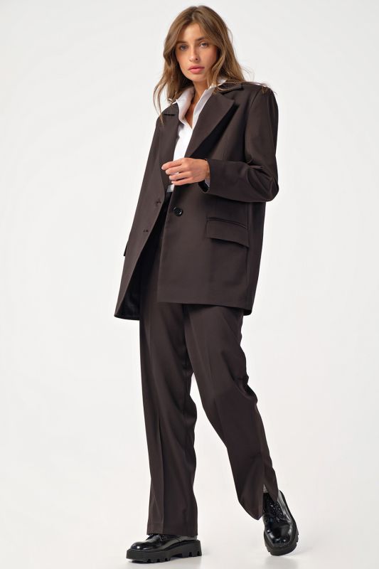 Lined classic long over-size jacket black