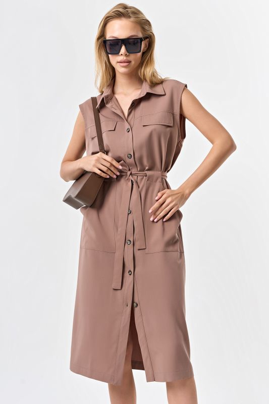 Direct silhouette mocha safari dress