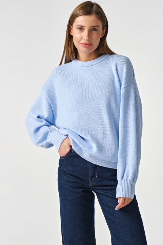 Cotton loose knit sweater blue