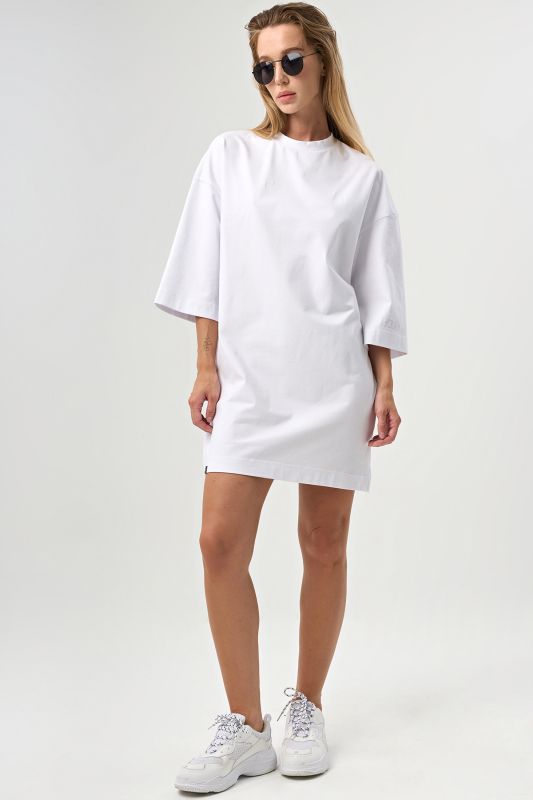 T-shirt dress with print on the arm white