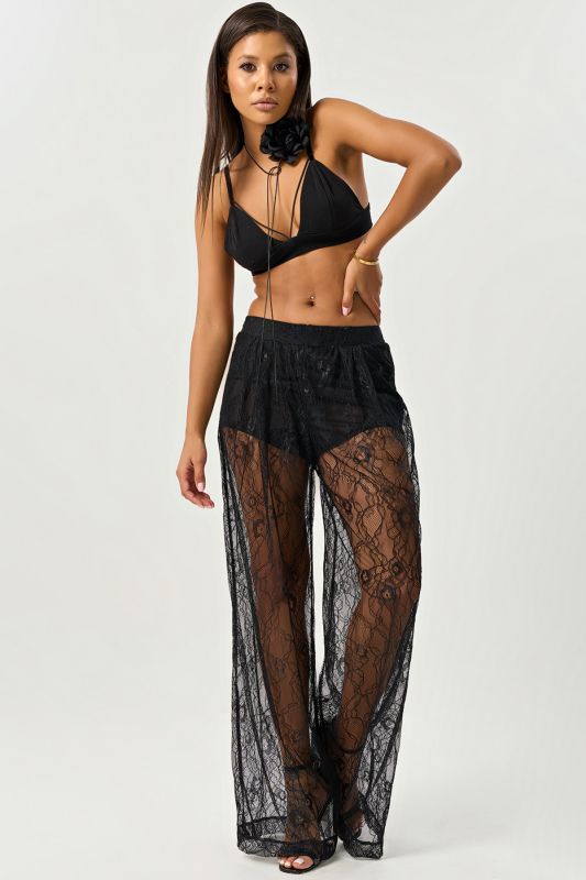 Black lace dressy pants