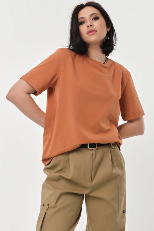 Basic cotton camel T-shirt