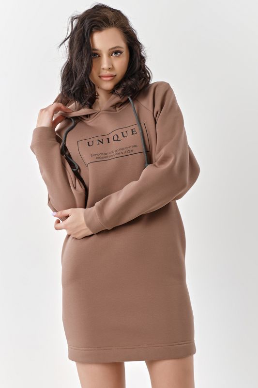 Mocha fleece fleece dress