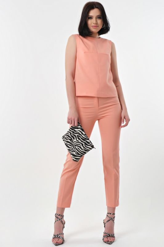 Summer pant suit with top peach