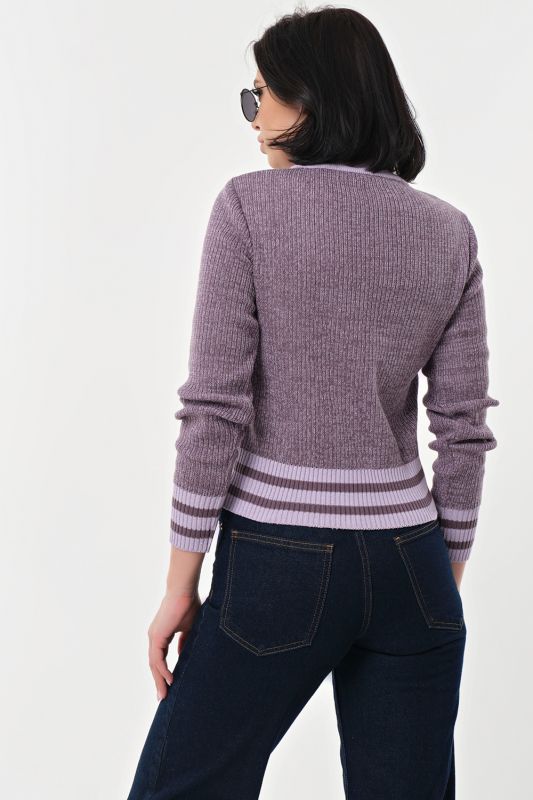 Short sweater with cotton in composition lavender