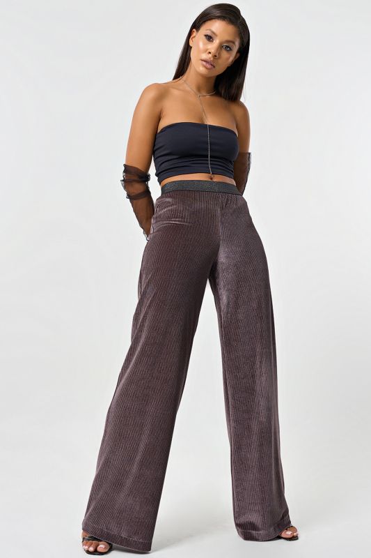 Cappuccino jersey velvet straight pants