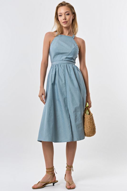 Cotton summer sundress in turquoise