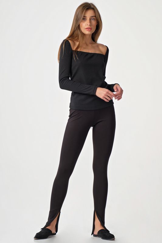 Black knitted leggings