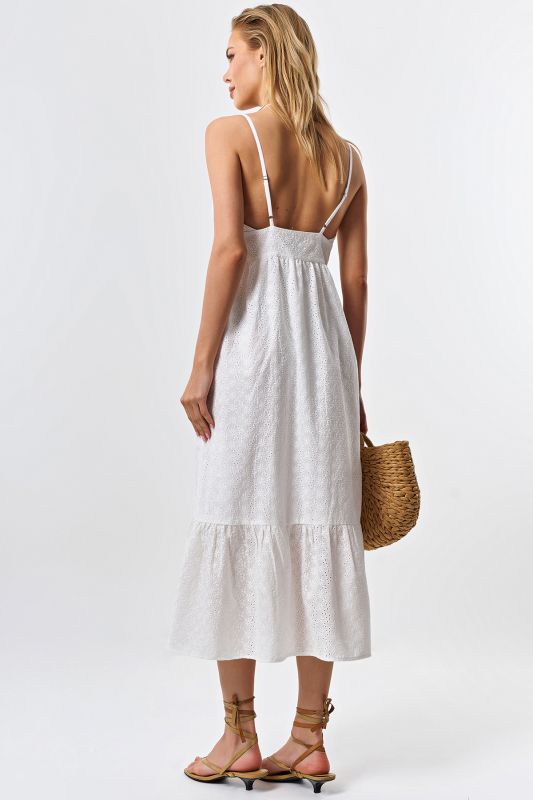 Cotton lace summer sundress white