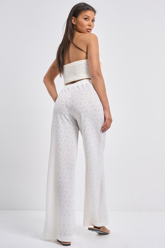 Milk lace evening pants