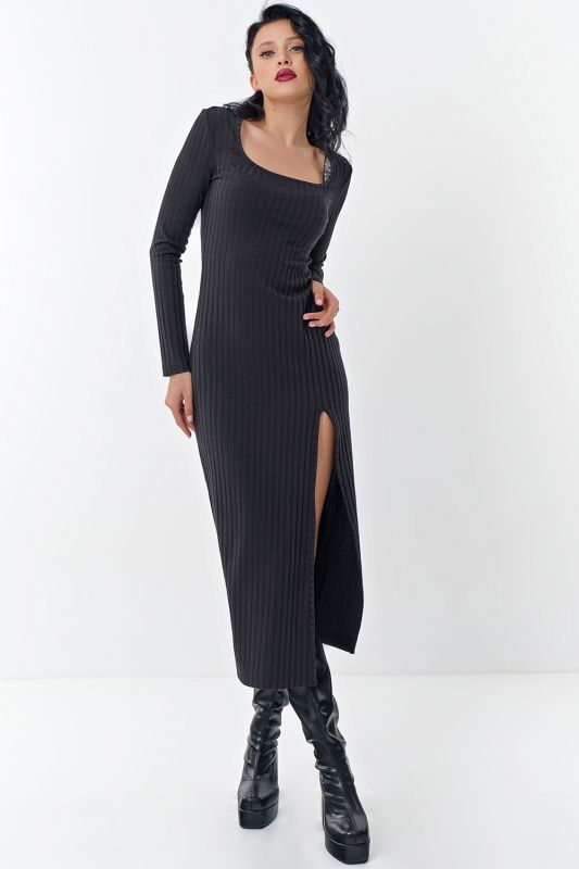 Long sleeve jersey dress black