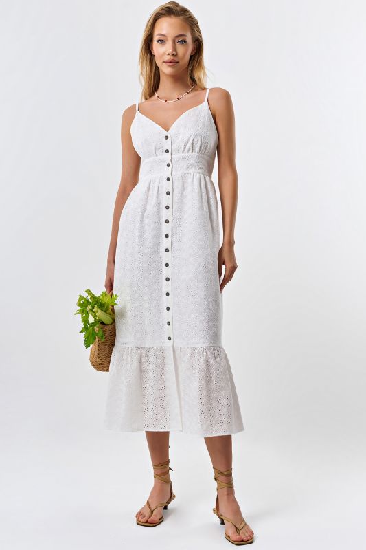 Cotton lace summer sundress white