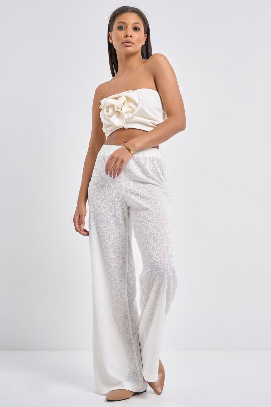 Milk lace evening pants