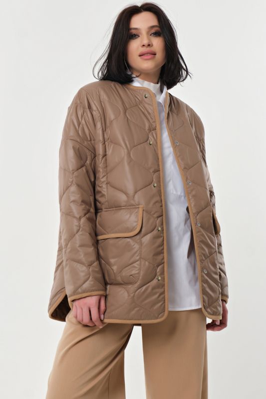 Walnut quilted raincoat jacket