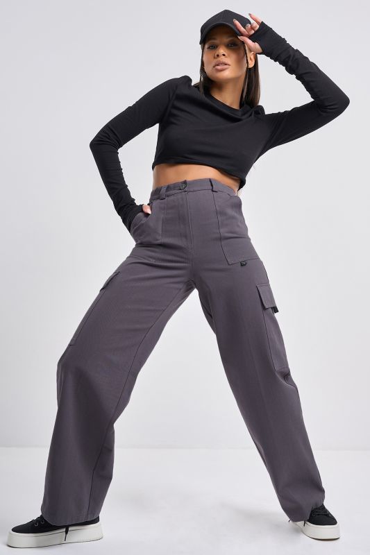 Straight cotton kargo pants graphite