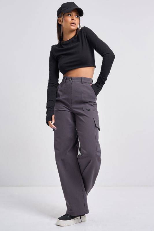 Straight cotton kargo pants graphite