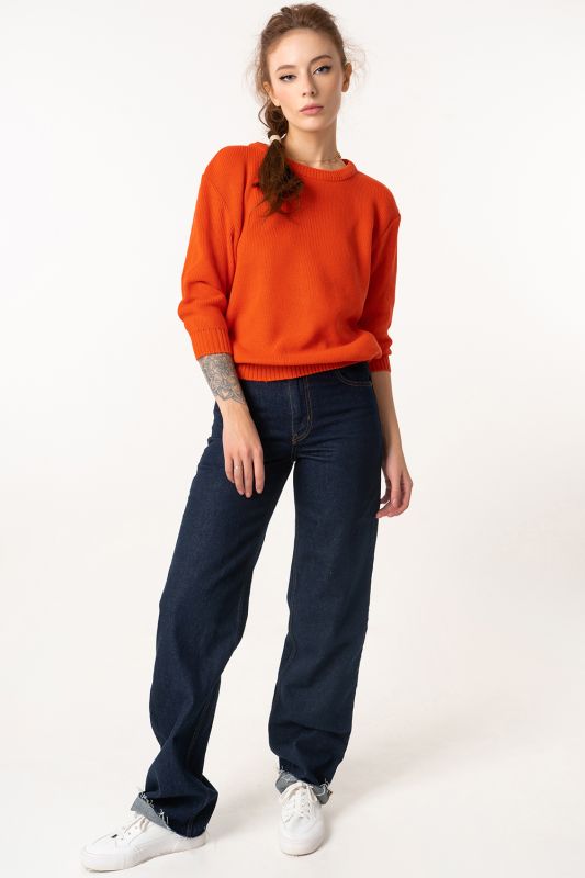 Knitted free sweater orange