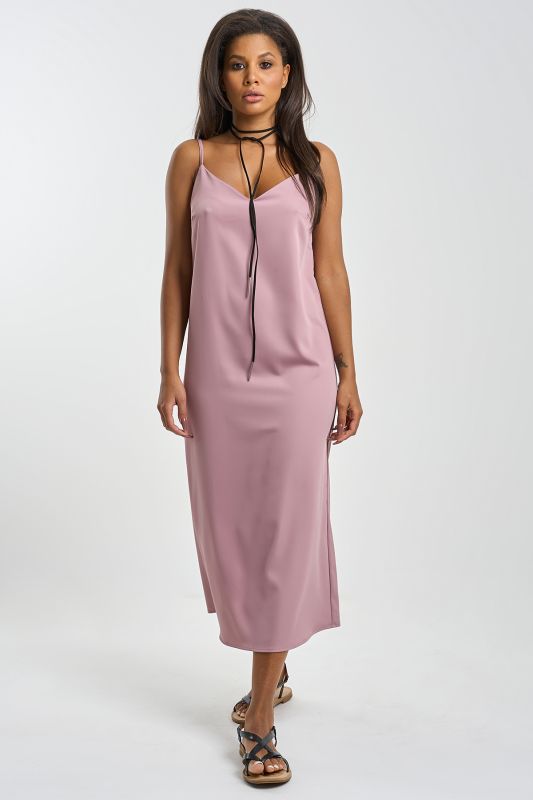 Dusty Pink Thin Straps Combo Dress