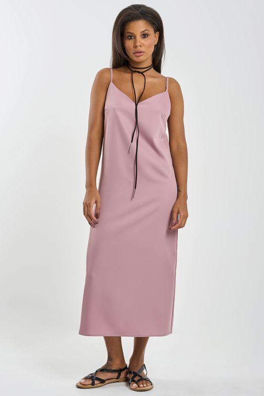 Dusty Pink Thin Straps Combo Dress