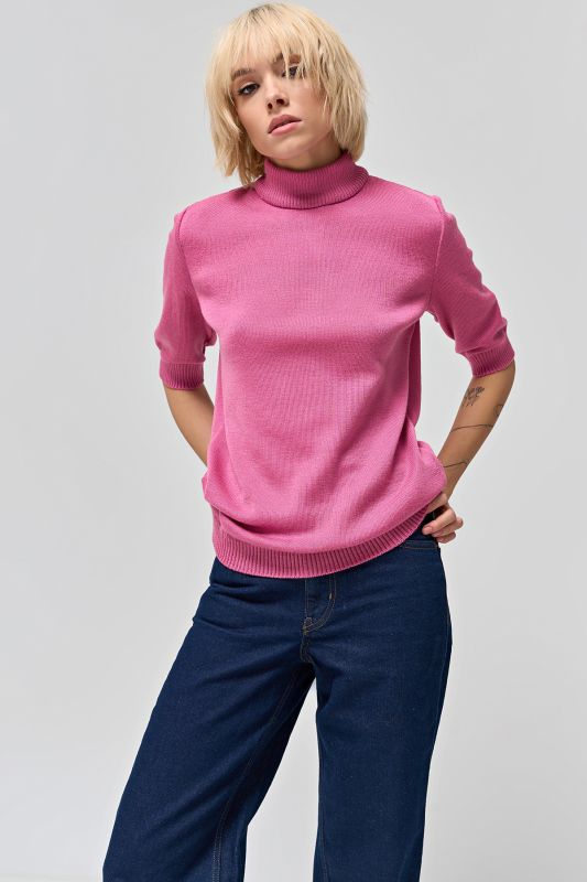 Smoky pink half wool turtleneck sweater