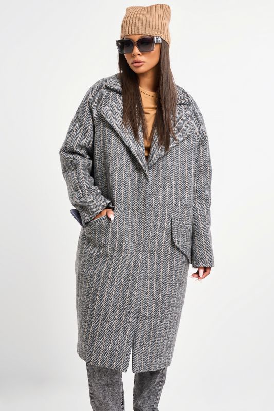 Long coat made of wool with insulated lining gray