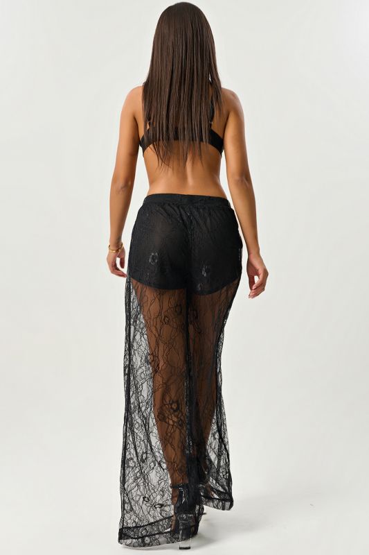 Black lace dressy pants