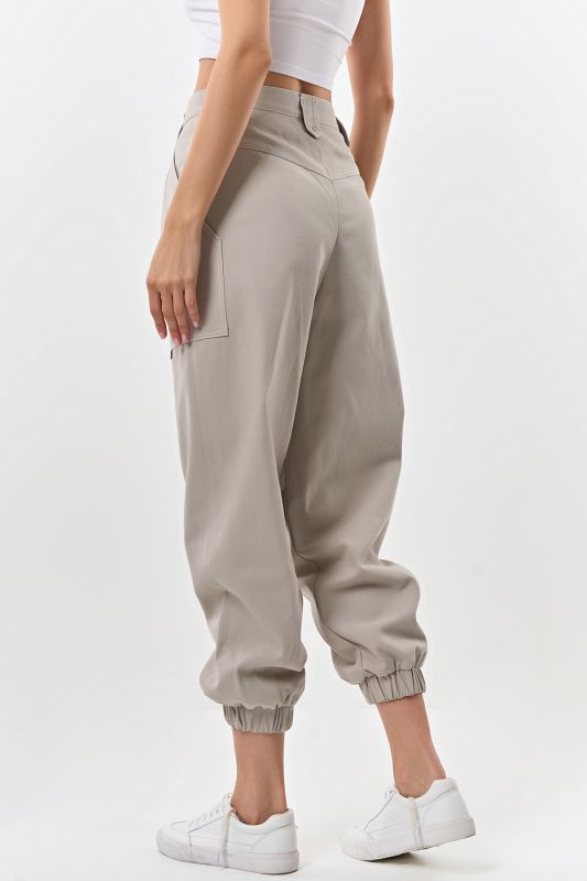 Light gray cotton cargo pants