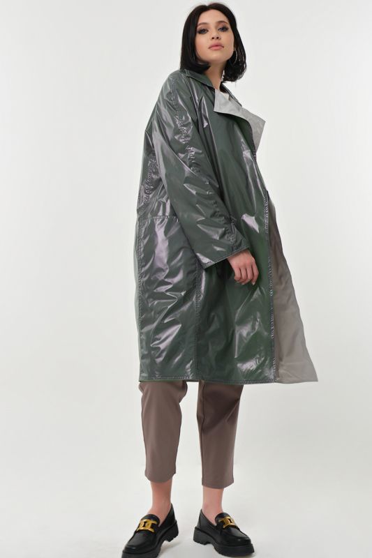 Waterproof raincoat with contrast lining Wormwood