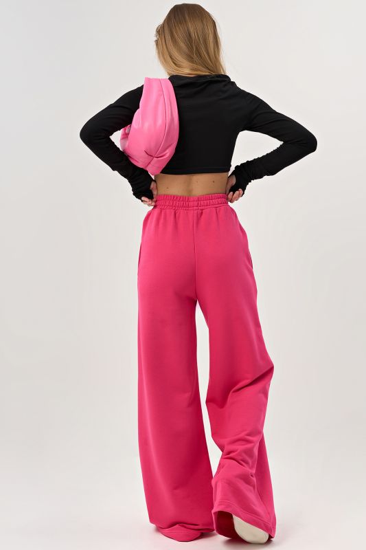 Wide pants made of futer for tall pink