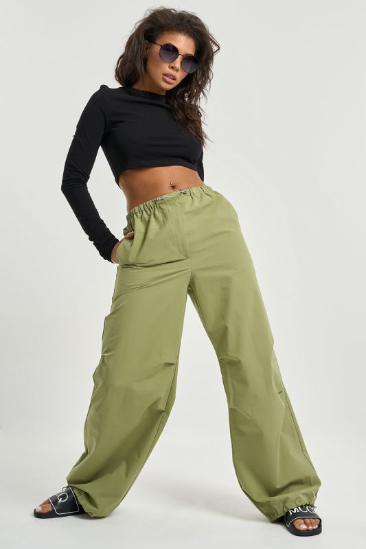 Tight cotton blend kargo pants olive