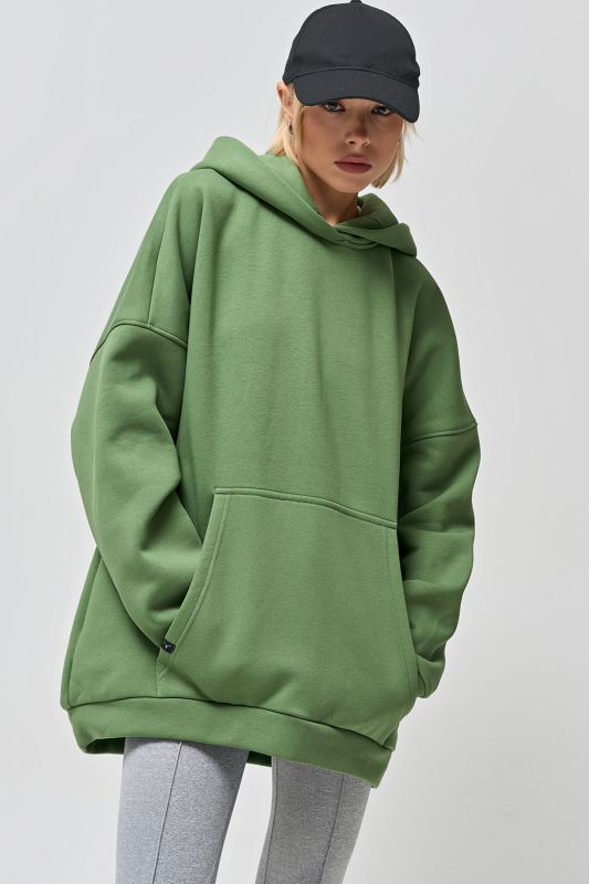 Olive fleece fleece hoodie