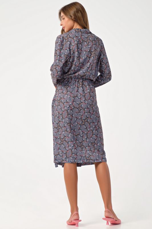 Midi dress with flap gray-blue