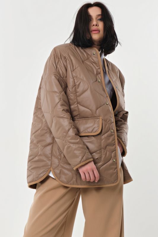 Walnut quilted raincoat jacket