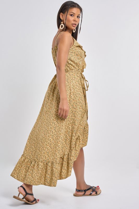 Sundress in small floral mustard