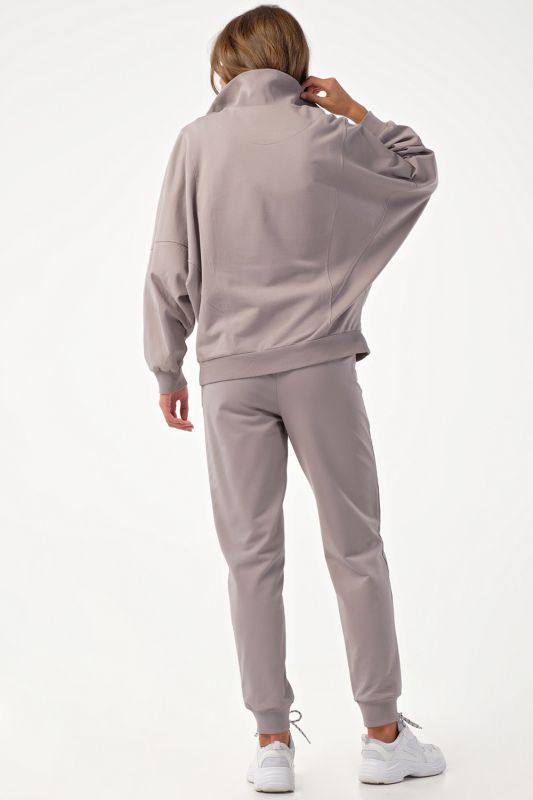 Oversize sports suit with jersey pants gray