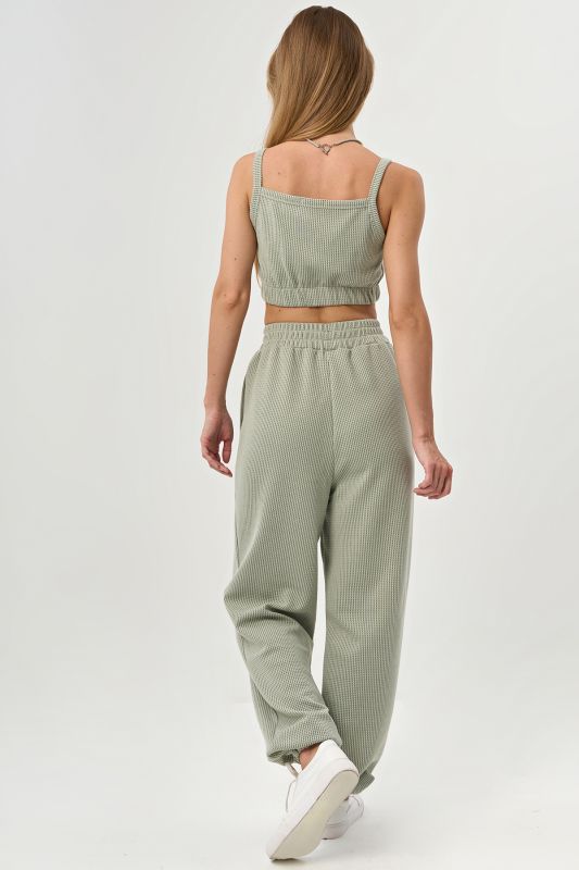 Sage textured knit pants