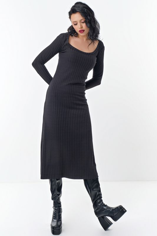 Black knitted dress