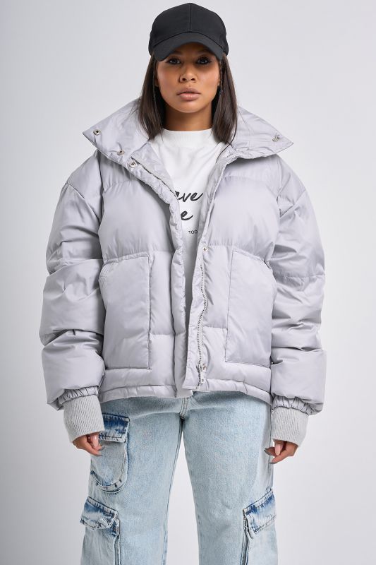 Light gray down oversize jacket