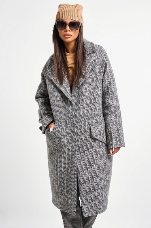 Long coat made of wool with insulated lining gray