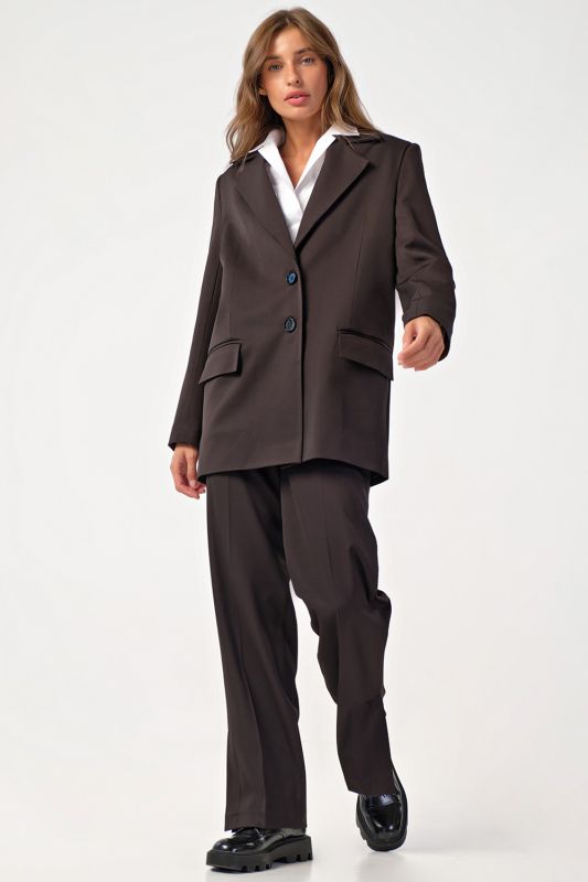 Lined classic long over-size jacket black