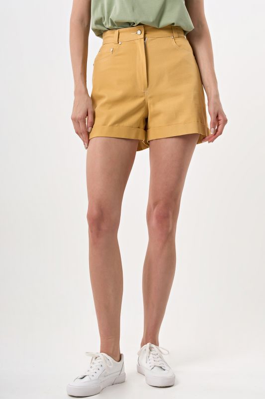 Yellow denim shorts