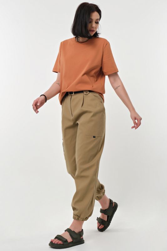 Basic cotton camel T-shirt