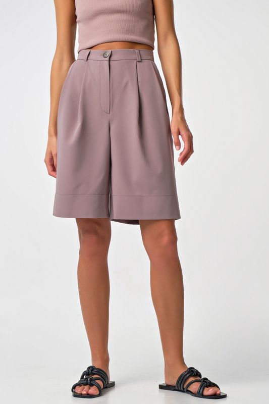 Bermuda shorts in mocha suit fabric